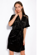 Велюровый женский халат 124P005 черный