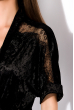 Велюровый женский халат 124P005 черный
