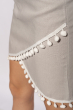 Костюм женский с помпонами 215P027 светло-серый