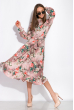 Утонченное платье с цветочным принтом 120PUR254 пудровый принт