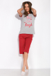 Пижама женская 107P3536 серо-бордовый