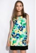 Платье женское 64PD113 зелено-желтый , цветы