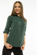 Рубашка женская в цветную клетку 11P400 зелено-черный