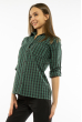 Рубашка женская в цветную клетку 11P400 зелено-черный