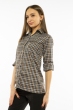 Рубашка женская в цветную клетку 11P400 серо-бежевый