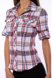 Рубашка женская 118P255 бордово-бежевый