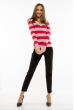 Пуловер женский с V-образным вырезом 618F071 малиново-розовый