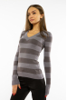 Пуловер женский с V-образным вырезом 618F071 серо-грифельный