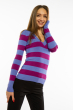 Пуловер женский с V-образным вырезом 618F071 сизо-сиреневый