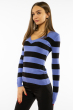 Пуловер женский с V-образным вырезом 618F071 сизо-черный