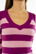 Пуловер женский с V-образным вырезом 618F071 сиренево-розовый