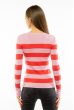 Пуловер женский с V-образным вырезом 618F071 кораллово-розовый