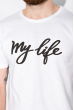 Стильная мужская футболка с надписью My life 148P113-17 белый