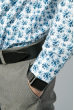 Рубашка мужская необычный принт 411F004 бело-синий