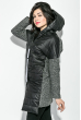 Пальто женское стильное, с капюшоном 69PD979 черно-серый