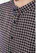 Рубашка мужская в клетку 511F003-12 коричнево-белый