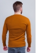 Свитер тонкий, трикотажный мужской джемпер №82F017 горчичный