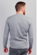 Свитер тонкий, трикотажный мужской джемпер №82F017 светло-серый