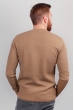 Свитер тонкий, трикотажный мужской джемпер №82F017 бежевый