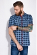 Повседневная рубашка в клетку 129P062 темно-синий / сизый