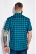 Повседневная рубашка в клетку 129P062 бирюзовый / темно-синий