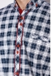 Повседневная рубашка в клетку 129P062 темно-синий / красный