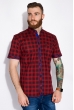 Повседневная рубашка в клетку 129P062 бордово-черный