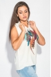 Блузка женская с ярким принтом 459F001-1 молочный