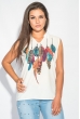 Блузка женская с ярким принтом 459F001-1 молочный