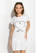 Туника женская 317F028 принт сердце белый Туника женская 317F028 принт сердце белый