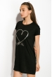 Туника женская 317F028 принт сердце черный Туника женская 317F028 принт сердце черный