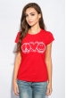 Футболка женская стильная 211F027-8 красный