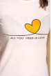 Футболка женская с сердцем 600F021 светло-розовый