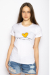 Футболка женская с сердцем 600F021 белый