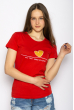 Футболка женская с сердцем 600F021 красный