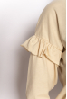 Платье-туника с рюшами на рукавах 626F014 бежевый
