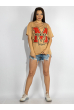 Футболка oversize женская 85F082-4 бежевая бежевый