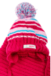 Комплект детский (для девочки) шапка и шарф в полоску 65PG0009 junior малиновый