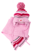 Комплект детский (для девочки) шапка и шарф в полоску 65PG0009 junior розовый