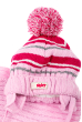 Комплект детский (для девочки) шапка и шарф в полоску 65PG0009 junior розовый