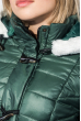 Куртка женская удлиненная, с пуговицами в виде клыка 68PD161 темно-зеленый