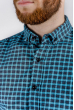 Рубашка стильная мужская 371F003 серо-голубой
