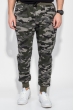 Брюки мужские спортивные принт милитари 190V002 серо-зеленый