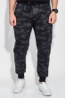 Брюки мужские спортивные принт милитари 190V002 серо-черный