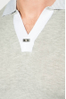 Поло мужское рукава в полоску 50P390 светло-серый меланж