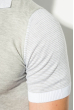 Поло мужское рукава в полоску 50P390 светло-серый меланж