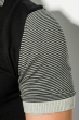 Поло мужское рукава в полоску 50P390 черно-серый