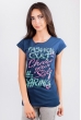 Футболка женская с принтом №1B003 темно-синий Футболка женская с принтом №1B003 темно-синий