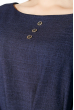 Платье женское (батал) однотонное, с поясом 74PD308 темно-синий меланж