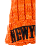 Шапка женская с комбинированной вязкой 259V001-3 оранжевый